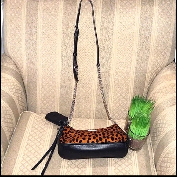 NWOT Aimee Kestenberg Billie Hair Calf Crossbody bag with Tech case